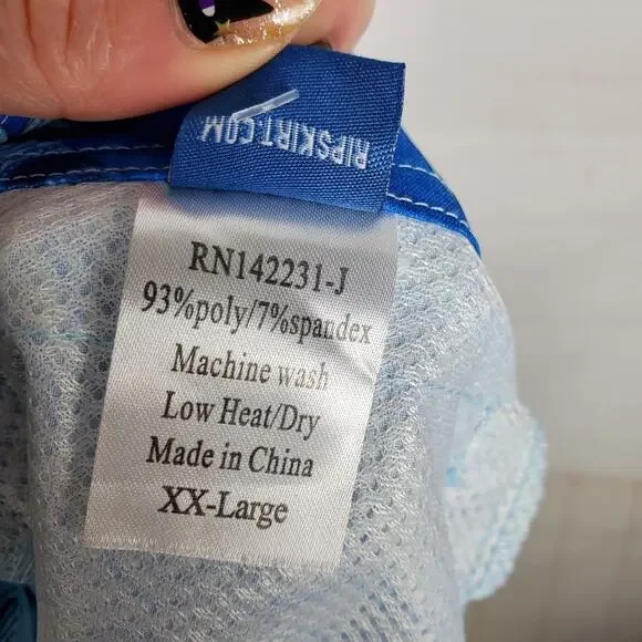 Ripskirt Hawaii Patchwork Blues Sport Skirt Womens XXL Golf Pickleball Pockets - Picture 8 of 10